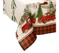 Elrene Home Fashions Vintage Christmas Tree Farm Tablecloth, 60"x102" Rectangle, Multi