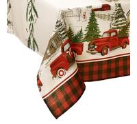 Elrene Home Fashions Vintage Christmas Tree Farm Tablecloth, 60"x84" Rectangle, Multi