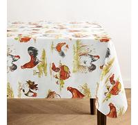 Elrene Home Fashions Vintage Rooster Country Farm Water and Stain Resistant Vinyl Indoor/Outdoor Tablecloth with Flannel Backing, 60"x120" Rectangle