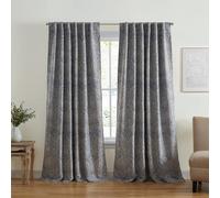 Elrene Home Fashions Vittoria Paisley Floral Printed Blackout Window Curtain Panel, 52"x95", Blue