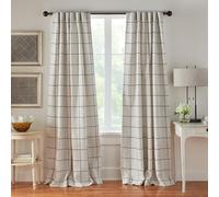 Elrene Home Fashions Windowpane Plaid Grid Blackout Window Curtain Panels/Drapes for Living, Bedroom, Dining Room, Linen, Indigo, 52" W x 95" L (Pack of 1)