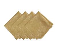 Elrene Jacquard Holiday Cloth Dinner Napkins, Polyester, Gold, 17" x 17" (Set of 4)