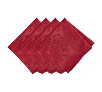 Elrene Jacquard Holiday Cloth Dinner Napkins, Polyester, Red, 17" x 17" (Set of 4)