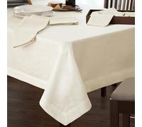 Elrene Villeroy & Boch Home Fashions La Classica Linen Tablecloth, Great for Formal Dining or Everyday Use, 70 Inches by 96 Inches, Ivory