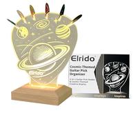 Elrido Guitar Pick Holder with Cosmic-Themed Glowing Design, Heart-Shaped Display Case for Picks Storage, USB Powered Guitar Accessories, Unique Gift for Guitar Players, Collectors, Performers (White)