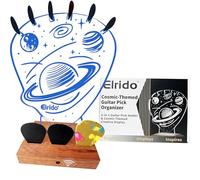 Elrido Guitar Pick Holder with Cosmic-Themed Glowing Design, Heart-Shaped Display Case for Picks Storage, USB Powered Guitar Accessories, Unique Gift for Guitar Players, Collectors, Performers (Blue)