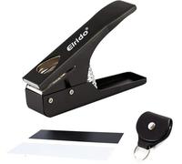 Elrido DIY Guitar Picks Punch Pick Maker to Make Your Endless Guitar Picks, With 2 Pick Strips Sheet and Leather Picks Holder - Guitar Picks Puncher Tool Kit Guitar Picks Cutter (Black)