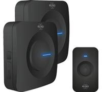 ELRO DB3000 2X Portable Receiver with Battery-Waterproof, 300m Range, 64 Melodies-Black, DB3000B, Mit Batterien