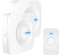 ELRO DB3000 2X Portable Receiver with Battery-Waterproof, 300m Range, 64 Melodies-White, DB3000W, Mit Batterien