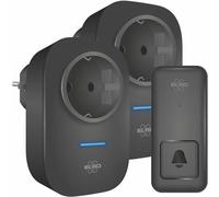 ELRO DB4000 Wireless Kinetic Doorbell Set - with 2X Plug-in Receivers with Socket - No Batteries Required