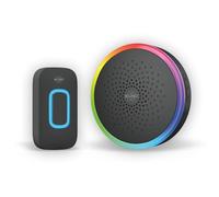 ELRO DB5000-P1C1B DB5000 Wireless Doorbell Set - Multi Colour LED - Battery Receiver - 300 m Range - IP44 Waterproof - 61 Melodies, Blacks