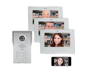 ELRO DV4000IP-3 WiFi IP Video Door Intercom │ 3 Flats │ 1080P Full HD Camera with Night Vision │ 4 Core Cable │ 16 Ringtones