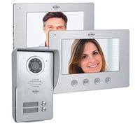 ELRO DV477W2 2-family video door intercom system with 2 color display, camera with night vision, 4-wire technology, 16 ringtones, grey, one size