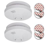 ELRO FS1510 | 2-Piece Smoke Alarm Set | Magnetic Mounting Kit | 10-Year Battery | Compliant with European Standard EN14604 | White | Set of 2