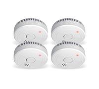 ELRO FS1801 smoke detector complies with European standard EN14604-4 pieces, pack of 4, White