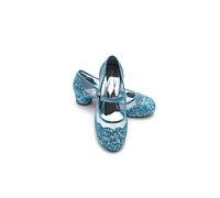 ELSA & ANNA Girls Snow Queen Princess Fancy Dress Up Party Shoes - 3cm Heel - Elsa Dress Up Shoes for Parties & Birthdays, Cosplay - Girls High Heels (SH22040506) (12.5 UK Child, Blue)