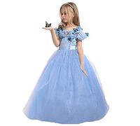 ELSA & ANNA Princess Costumes for Girls - Snow Queen Fancy Dress for Girls - Princess Dress Up - Girls Fancy Dress for Parties, Birthdays, Cosplay & Halloween - Fancy Dress Girls - 5-6 Years (CNDR5)
