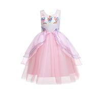 ELSA & ANNA Princess Costumes for Girls - Snow Queen Fancy Dress for Girls - Princess Dress Up - Girls Fancy Dress for Parties, Birthdays, Cosplay, Halloween - Fancy Dress Girls - 4-5 Years UN2106-PNK