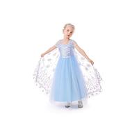ELSA & ANNA Princess Costumes for Girls - Snow Queen Fancy Dress Up Parties, Birthdays, Cosplay Halloween 5-6 Years EL2107, Blue