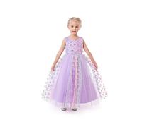 ELSA & ANNA Sleeveless Girls Formal Ball Gown Dress Wedding Bridesmaid Prom Party Dress Princess Halloween Christmas Fancy Costume XA2022-4PUR (8-9 Years) Purple