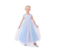 ELSA & ANNA Sleeveless Girls Formal Ball Gown Dress Wedding Bridesmaid Prom Party Dress Princess Halloween Christmas Fancy Costume XA2022-4BLU (4-5 Years) Blue