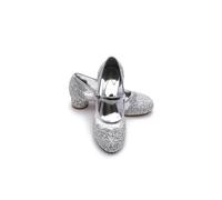 ELSA & ANNA UK Girls Princess Snow Queen Wedged Party Shoes Sandals (SIL12-SH, UK 8.5-Insole Length: 17.3cm)