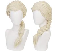 Elsa Cosplay Wig Light Blonde Pigtail Anime Heat Resistant Synthetic Long Hairs for Women Halloween Anime Costume Wigs