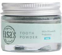 Elsa’s Organic Skin Foods - Natural Tooth Powder - Removes Stains - Peppermint & Spearmint - Contains Xylitol - Activated Charcoal - Gentle Whitening