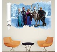 Elsa with Friends Set Frozen The Ice Princess Wall Stickers Nursery Decal Decor Baby Decoration Kids Bedroom Removable Wall Sticker Mural