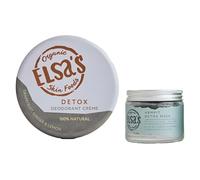Elsa's Organic Skin Foods - Elsa's Detox Bundle - Natural Deodorant Cream & Armpit Mask - Activated Charcoal & African Black Soap - Clears Clogged Pores - Vegan - Plastic Free - Whole Body Deodorant