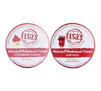 Elsa's Organic Skin Foods - Natural Deodorant Cream 2 Pack - Iced Cola and Strawberry Sundae - Aluminum Free - No Sodium Bicarbonate - Pre-teen/Teenagers - Plastic Free - Whole Body Deodorant
