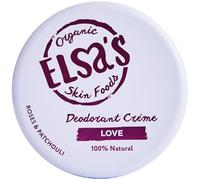 Elsa's Organic Skin Foods, Natural Deodorant Cream, Love, Aluminium Free Deodorant, No Sodium Bicarbonate, 24 Hours Protection, No Plastic, Whole Body Deodorant, Adults & Kids Deodorant, 50g