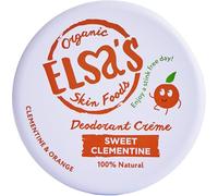 Elsa's Organic Skin Foods Natural Deodorant Cream, Sweet Clementine, Aluminium Free, No Sodium Bicarbonate, 24 Hours Protection, No Plastic, Whole Body, for Adults & Kids, 50g
