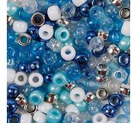 Elsa's Pony Bead Mix 200 Pieces Mixed Blue Beads Size 9mm x 6mm