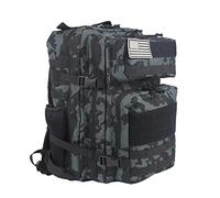 Elsegeod 45L Military Tactical Backpacks， Molle Army Assault Pack 3 Day Bug Out Bag Large Hiking Camping Backpack for Men and Women，grey camo