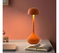 Elsegeod Cordless Table Lamp Rechargeable Battery Powered Touch Dimmable Wireless Desk Lamp，Portable Outdoor Modern Led Table Light for Patio Restaurant Room Bar Home，Orange