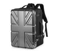 Elsegeod Hard Shell Tsa Laptop Backpack for Men,Expandable Waterproof Anti Theft Backpack with USB Port, Business Travel Gaming Computer Bag 17.3 Inch Rucksack，Silver