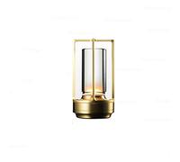 Elsegeod Touch Control Table Lamp, 3 Way Dimmable Small Industrial Bedside Lamps Battery Powered, Vintage Iron Cage Desk Lamp for Reading, Bedroom, Living Room,College Dorm and Kitchen,Gold