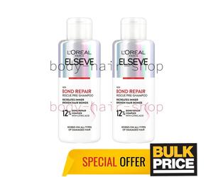 Elseve Bond Repair Complex 12% Pre-Shampoo Recreate Broken Hair Bonds 2 x 200ml