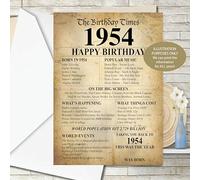 Elsie-Beau 1954 Facts 70th Birthday Personalised ANY NAME Happy Birthday Poster Print Memories Back in the Year Of Birth -36