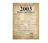 Elsie-Beau 21st Birthday Personalised ANY NAME Happy Birthday Poster Print - 2003 Facts - 29.7L x 21W cm Cardstock