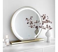 Elsie Large Gold Touch Sensor LED Makeup Mirror with Lights CARME HOME Gold One Size