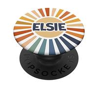 Elsie Name Retro Vintage 60s 70s Sixties Sunburst Elsie PopSockets Swappable PopGrip
