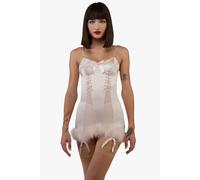 Elsie Peach Spiral Cup Feather Hem Corselette Slip Playful Promises Peach 16