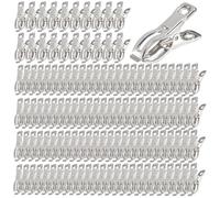Elsjoy 120 Pack Stainless Steel Garden Clips, 2 Inch Greenhouse Clamps Heavy Duty Garden Mesh Netting Clips, Greenhouse Hoop Clips Garden Plant Cover Cloth Clips with a Strong Grip