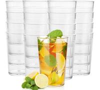 Elsjoy 18 Pack 260ml Plastic Tumblers, Stackable Acrylic Cups with Frosted Clear - Shatterproof & Dishwasher Safe, BPA Free Reusable Drinking Glasses for Home, Party, Picnic, Garden