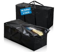 Elsjoy 2 Pack 250L/ 66Gallon Extra Large Moving Bags with Zippers & Handles, 45 x 16 x 22 Inch Black XXL Storage Bags Heavy Duty Over-Sized Storage Totes for Traveling, Moving, Camping