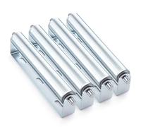 Elsjoy 4 Pack 10 inch Long Roller and Bracket Set with 1.5" Diameter, Galvanized Steel Conveyor Roller for Conveying Heavy Objects, Canoe, Kayak, Woodworking