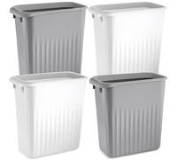 Elsjoy 4 Pack 7.5L / 2 Gallon Plastic Trash Can, Slim Waste Basket Bathroom Small Garbage Can, Rectangular Trash Bin for Office, Kitchen, Bedroom