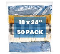 Elsjoy 50 Pack 60cm × 45cm Large Reclosable Storage Bags, 5 Gallon Resealable Zipper Plastic Bags for Clothes, Clear Reusable XL Zip Bags for Moving, Food, Clothing